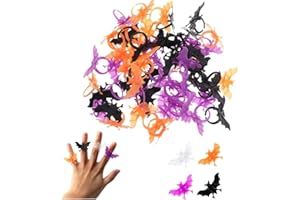 100 Pcs Bat Ring Party Accessory Plastic Ring Bat Toy Ring Halloween Ring Halloween Toy Ring Party Hand Accessory Halloween R