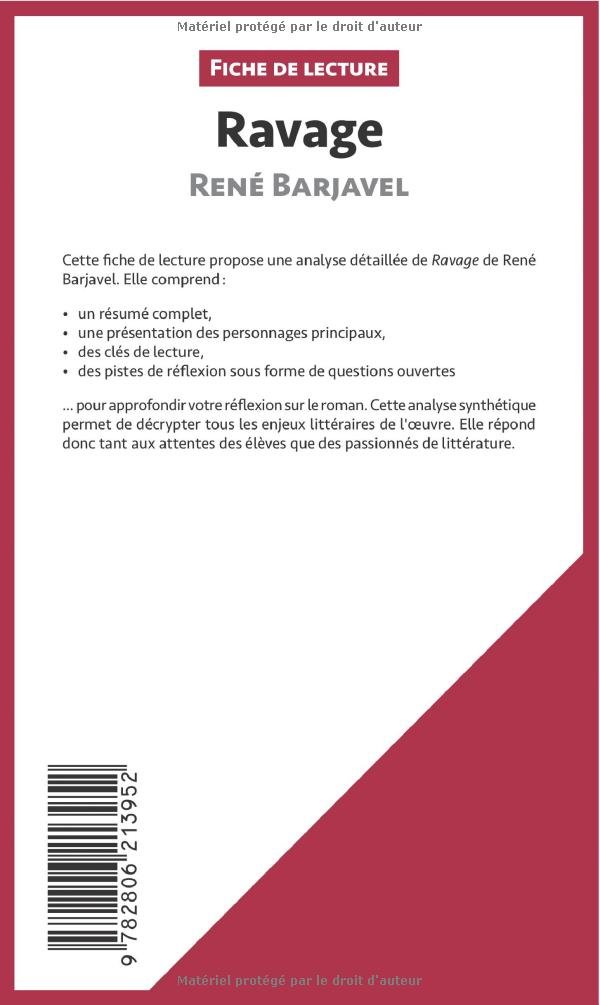 Ravage De Rene Barjavel Fiche De Lecture Resume Complet Et Analyse Detaillee De L Oeuvre Amazon Fr Cornillon Claire Lepetitlitteraire Fr Livres