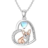 MEIDERBO Dog Necklace 925 Sterling Silver Dachshund/Corgi/Pitbull/Yorkshire/Schnauzer Pendant Cute Animal Puppy Dog Jewelry Gifts for Women