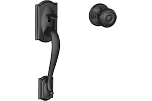 SCHLAGE FE285 CAM 622 GEO Camelot Trim Lower Half Front Entry Handleset with Georgian Knob, Matte Black
