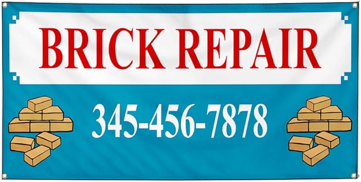 Amazon Com Custom Vinyl Banner Sign Multiple Sizes Brick Repair