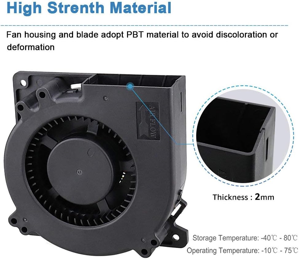 GDSTIME 120mm Blower Fan 12032 Turbo Blower Fan 12V High Airflow 3000 RPM Brushless Cooling For Inflatables BBQ Routers TVs Computers - Image 4