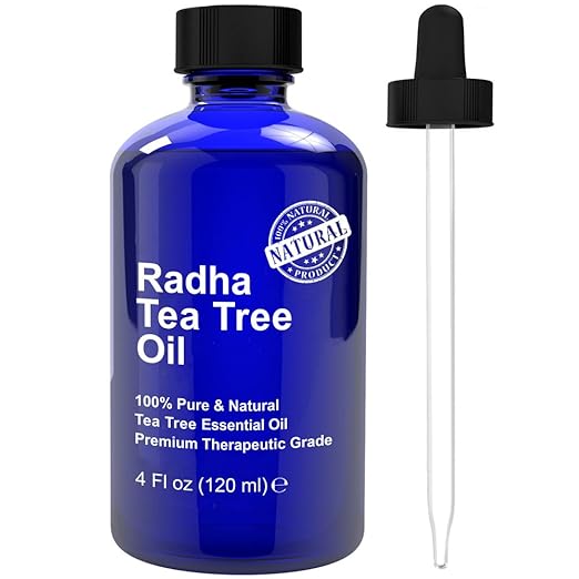 Radha Beauty Tea Tree Essential Oil 4 oz - 100% Pure Therapeutic Grade to treat cystic acne