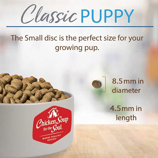 CHICKEN SOUP FOR THE SOUL ALL NATURAL PREMIUM DRY PUPPY FOOD, REAL MEAT FIRST INGREDIENT, NO BY-PRODUCTS, SUPPORTS BRAIN DEVELOPMENT & STRONG BONES & TEETH, CHICKEN, TURKEY & BROWN RICE, 13.5LB