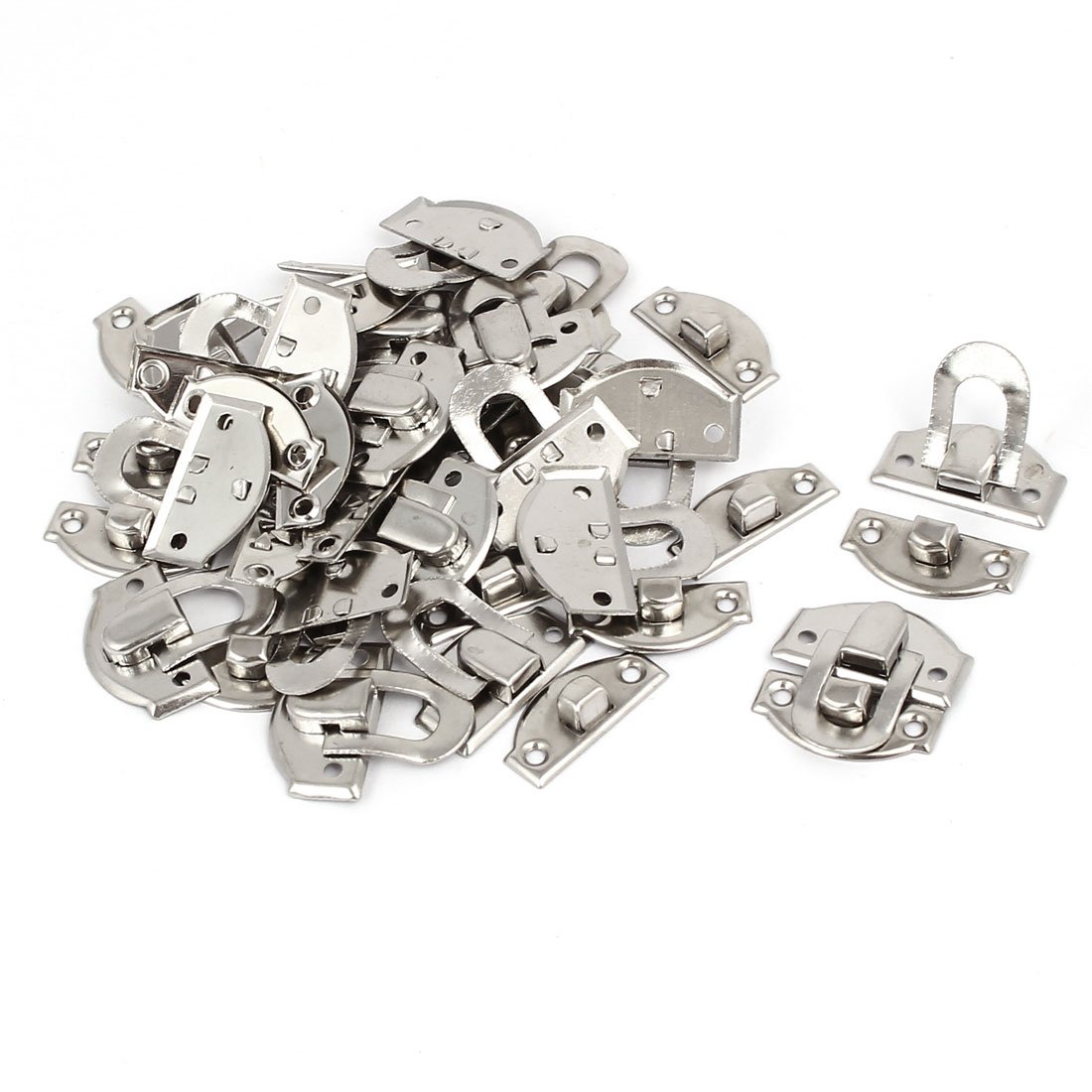 Sourcingmap Gift Box 21mm x 20mm Buckle Latches Catch Toggle Hasp Silver Tone 20PCS