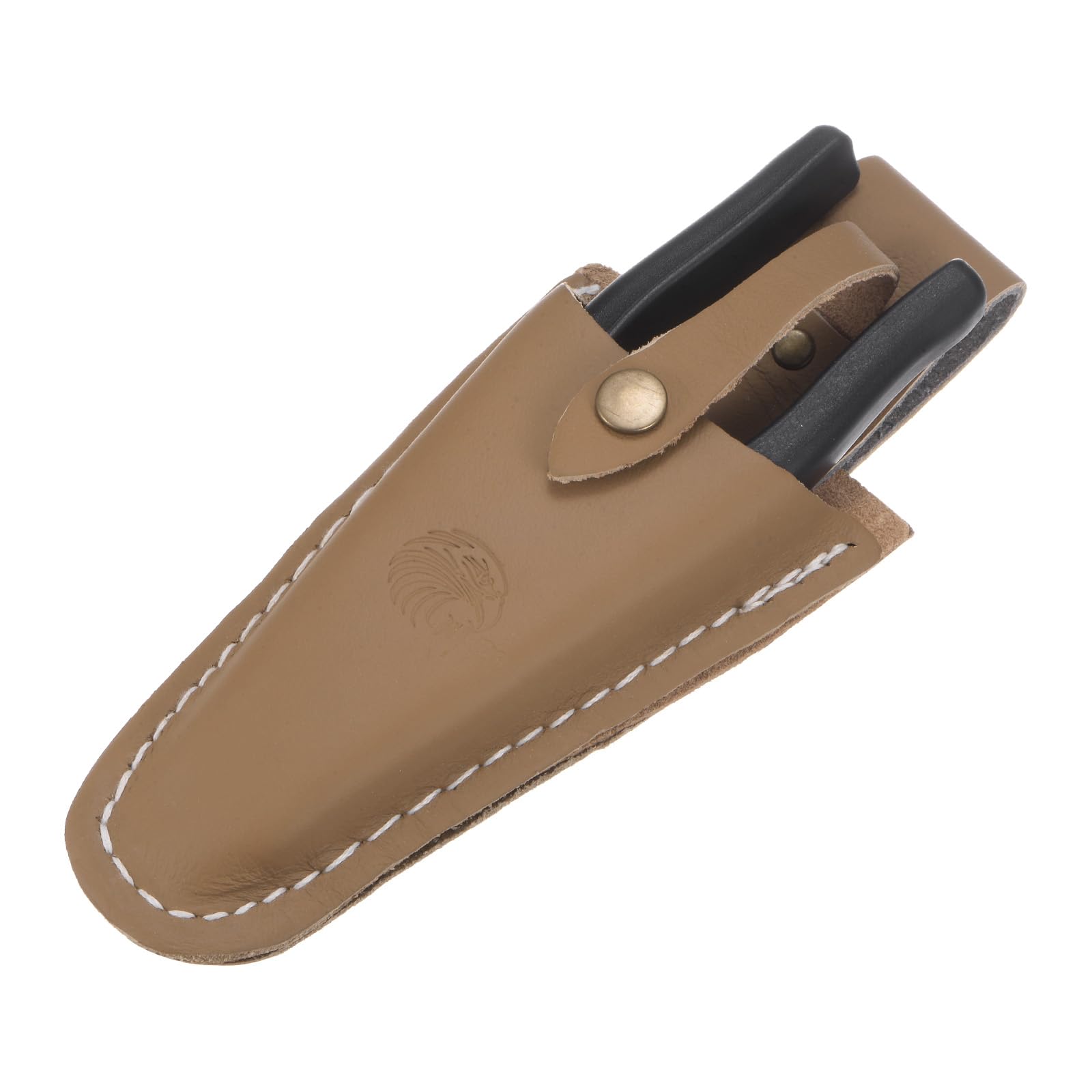 M METERXITY Garden Pruner Sheath, Portable Faux Leather Pruning Shears Sheath Pliers Holder for Belt, Garden Scissors Leather Case for Hand Pruner/Garden Shears/Clippers [Yellowish Brown]