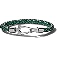 Bulova Jewelry Men's Marine Star Braided Leather Bracelet with Tuning Fork Clasp