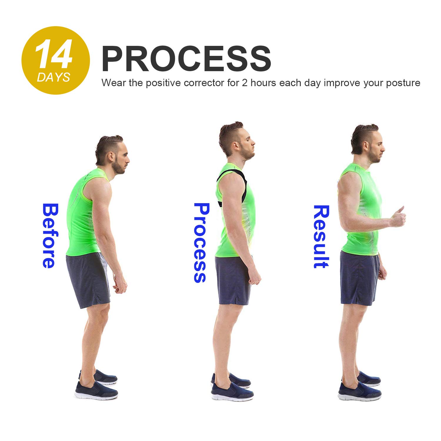 Posture Corrector for Men and Women, Adjustable Upper Back Brace, Back Straightener Clavicle Support, Providing Pain Relief from Neck, Back & Shoulder.