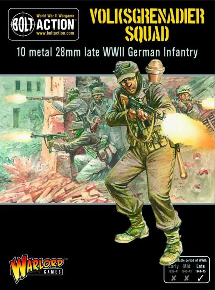 Warlord Games German Army Volksgrenadier Squad - 28mm Scale Metal Miniatures for Bolt Action Highly Detailed World War 2 Miniatures