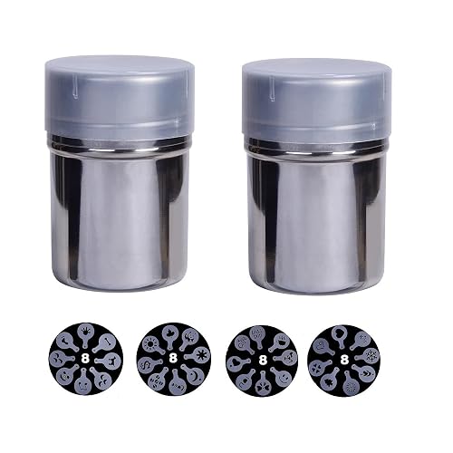 Saudi Shaker 2 Pack Powdered Sugar Shaker With Lid Cinnamon Shaker Confectioners ...