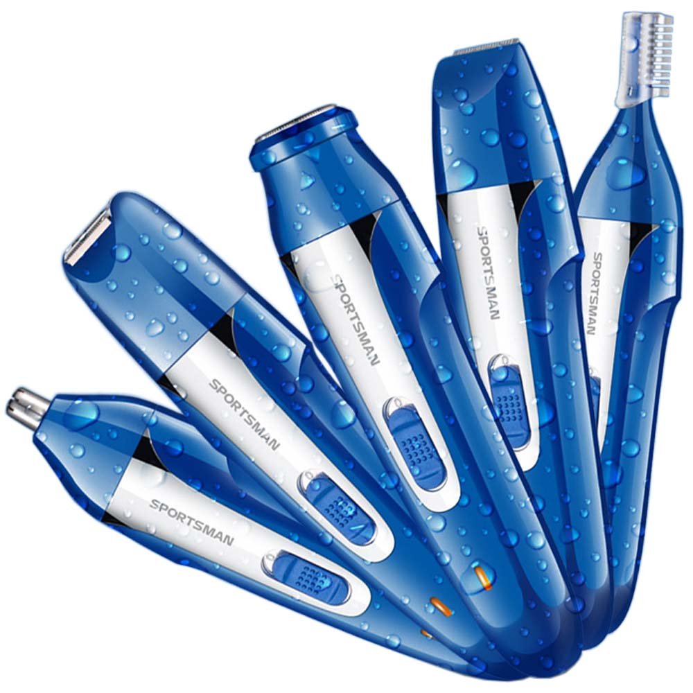 Nose Hair Trimmer,5 in 1 USB Rechargeable Ear Nose Beard Trimmer Electric Razor Shaver Cordless Hair Clippers Eyebrow Trimmer Wet/Dry Waterproof Grooming Kit for Men Women