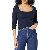 Amazon Essentials Women's Slim-Fit Long Sleeve Square Neck T-Shirt