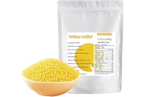 MIHUNTANG Millet 17.63 oz Hulled Gluten Free Bulk Raw Sun-Dried Millet Whole Grain