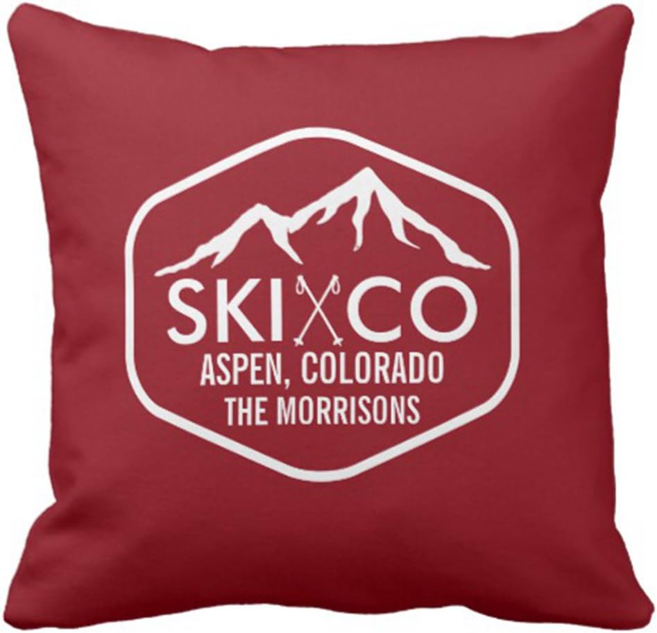 Amazon Com Emvency Throw Pillow Cover Red Skiing Rustic Vintage