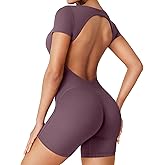 YEOREO One Piece Workout Jumpsuits Rompers For Women Xylia U Neck Sexy Backless Bodysuit Hidden Scrunch Butt Jumpsuit