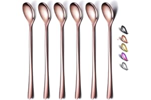 Copper Long Handle Spoon, Coffee Stirrers, Premium Stainless Steel Coffee Spoons, Ice Tea Spoons, Ice Cream Spoon, Cocktail S