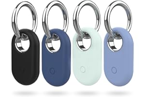 PAUTAS 4 Pack Smarttag2 Holder Compatible with Samsung Galaxy SmartTag2, Soft Silicone Case All-Round Protection Against Scratch and Drop, with Keychain Suitable for Keys, Bags, Luggage, and Valuables