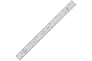 PEC Tools 12" 4R Stainless Steel Ruler, Machinist Metal Ruler Scale with Markings 1/8", 1/16", 1/32" & 1/64", 0.035" Thick X 1" Wide, Tempered Steel, Made in USA