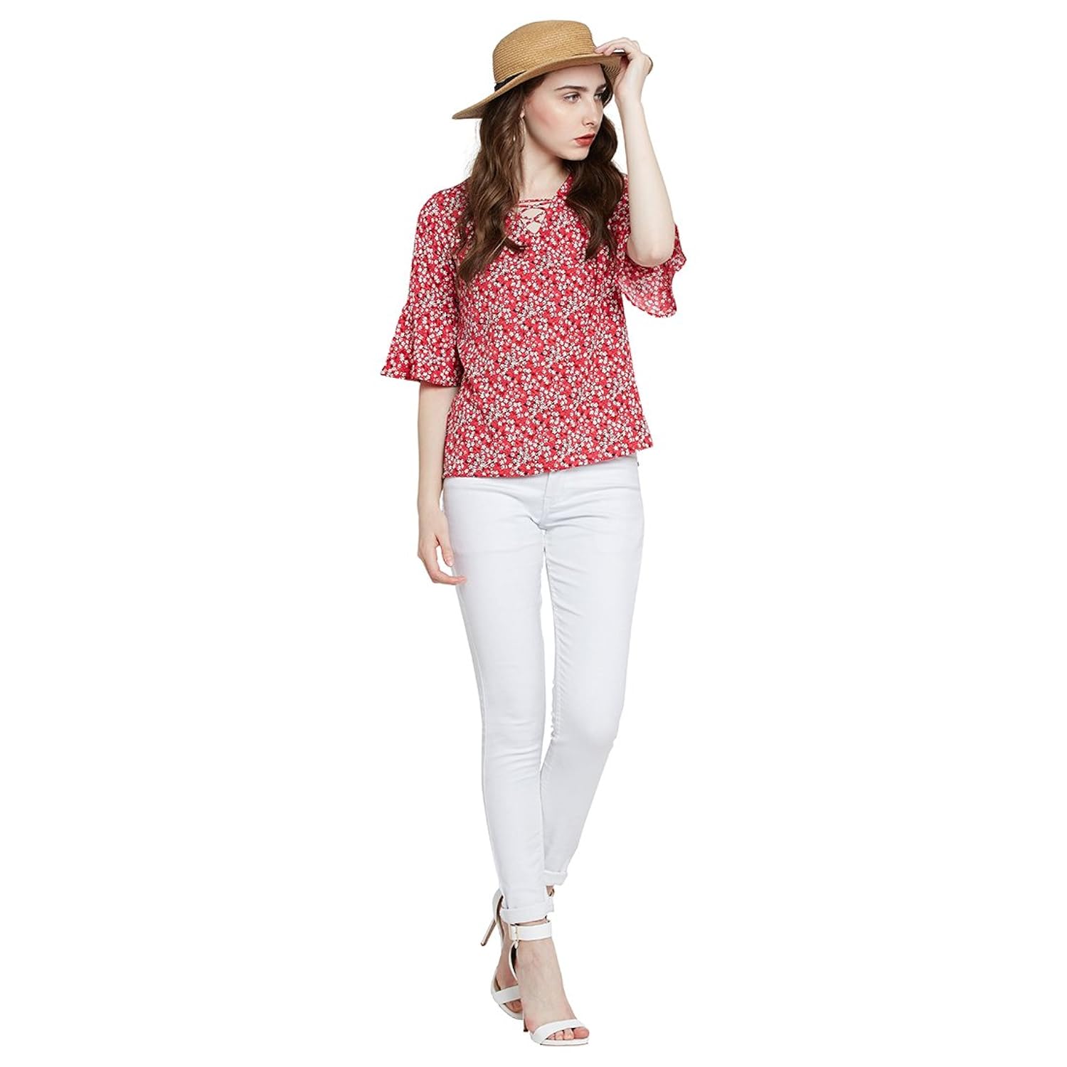 marie claire women red printed top