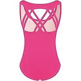 Phineein Girls Sleeveless Ballet Gymnastics Leotards - Kids Athletic Crisscross Back Dancewear Unitards