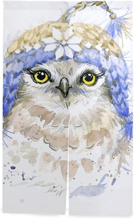 Amazon Sudisskm 間仕切りカーテン かわいいフクロウ水彩イラストファッションデザイン 北欧風 綿麻 リビングルーム ポーチ 洗面所 台所用 カーテン 半遮光 間仕切り取付簡単 ホーム装飾86cm 143cm カーテン オンライン通販