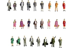 Oshhni 25 Pieces HO Scale 1:87 Figures, Train Park Street Passenger, Fairy Garden Decoration, Desktop Decor Toy Scenery Peopl