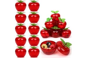 FOCI COZI 20 Pack Apple Container Christmas Wedding Party Toy Filled Plastic Bobbing Apples Christmas Tree Xmas Decorations Baubles Party Wedding Fruit Ornament Teacher Supplies Favors for Kids