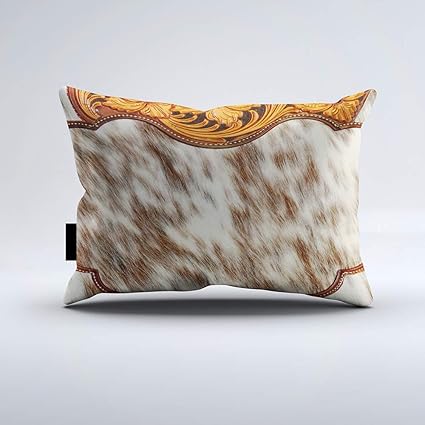 Pillows Dreamsbig Western Cowhide Style Leather Look Throw Pillow