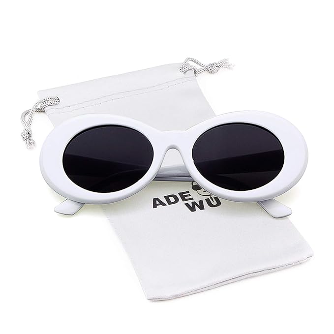 ADEWU Ovale Sonnenbrille UV400 Schutz Vintage Clout Goggles für Damen Herren