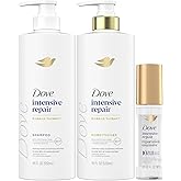 Dove Shampoo, Conditioner & Serum Set, Intensive Repair – Damage Therapy Bio-Protein Care Formulas for Restoring Dry, Damaged Hair (3 Piece Set)