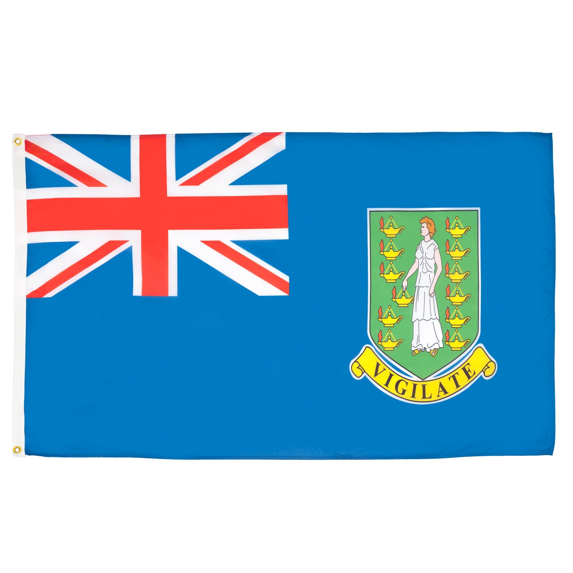 AZ FLAG - British Virgin Islands Flag - 2x3 Ft - 100D Polyester Virgin Islander Banner with Two Metal Grommets - Fade Resistant - Vivid Colors - 2' x 3' Feet - 90x60 Cm
