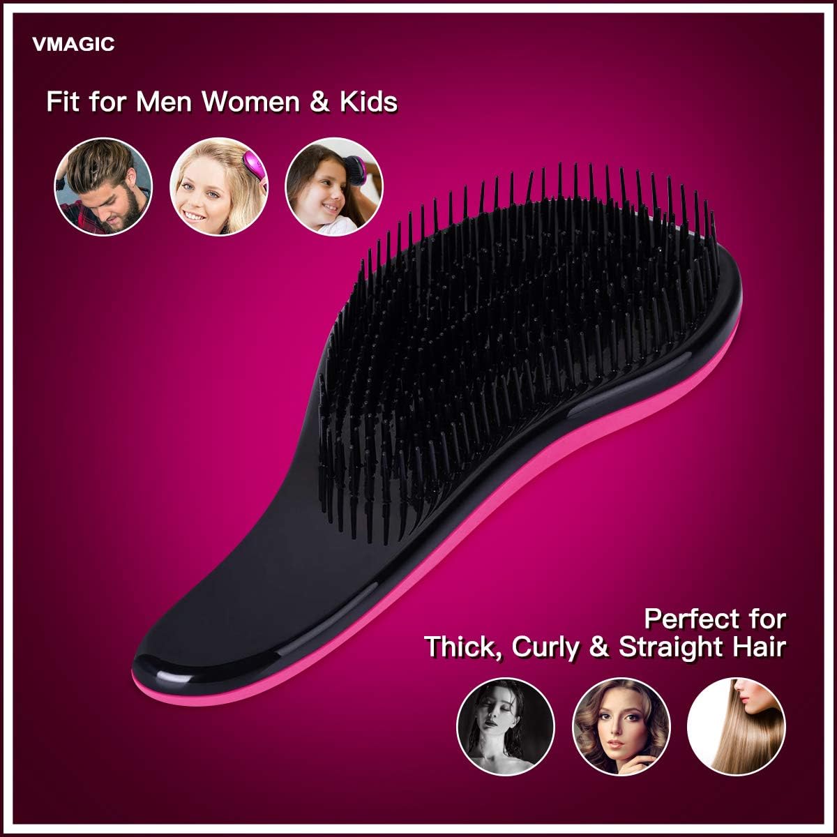 Detangling Brush, glide the Detangler Brush through Tangled hair, Best Comb for Women Girls, Men & Boys - Image 5