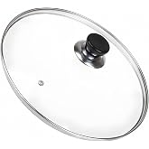 Eptcp 10 Inch Pan Lid, Tempered Glass | Universal Pot Lid for Fry Pans Skillets Cast Iron Pans Woks, Heat-Resistant Handle