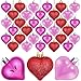 Aneco 36 Pack Valentine's Heart Baubles Heart Shaped Ornaments for Valentine's Day Decoration or Home Decor, 3 Styles…