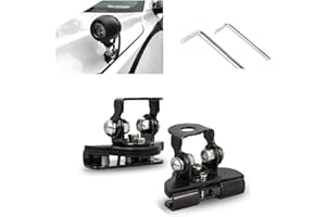leediga Pack-2 Car Hood LED Light Base Mounting Bracket, Wide-Angle Adjustable Grille Non-Destructive Fixing Stand, Stable Shock-Absorbing Safety Lighting Accessory, Universal for Most Cars (Black)