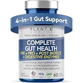 4-in-1 Gut Health - Prebiotics + Probiotics + Digestive Enzymes | Postbiotics for Men &amp; Women, DE111 Spore Probiotic, Bloating Relief &amp; Digestion, Non-GMO, 60 Veggie Capsules
