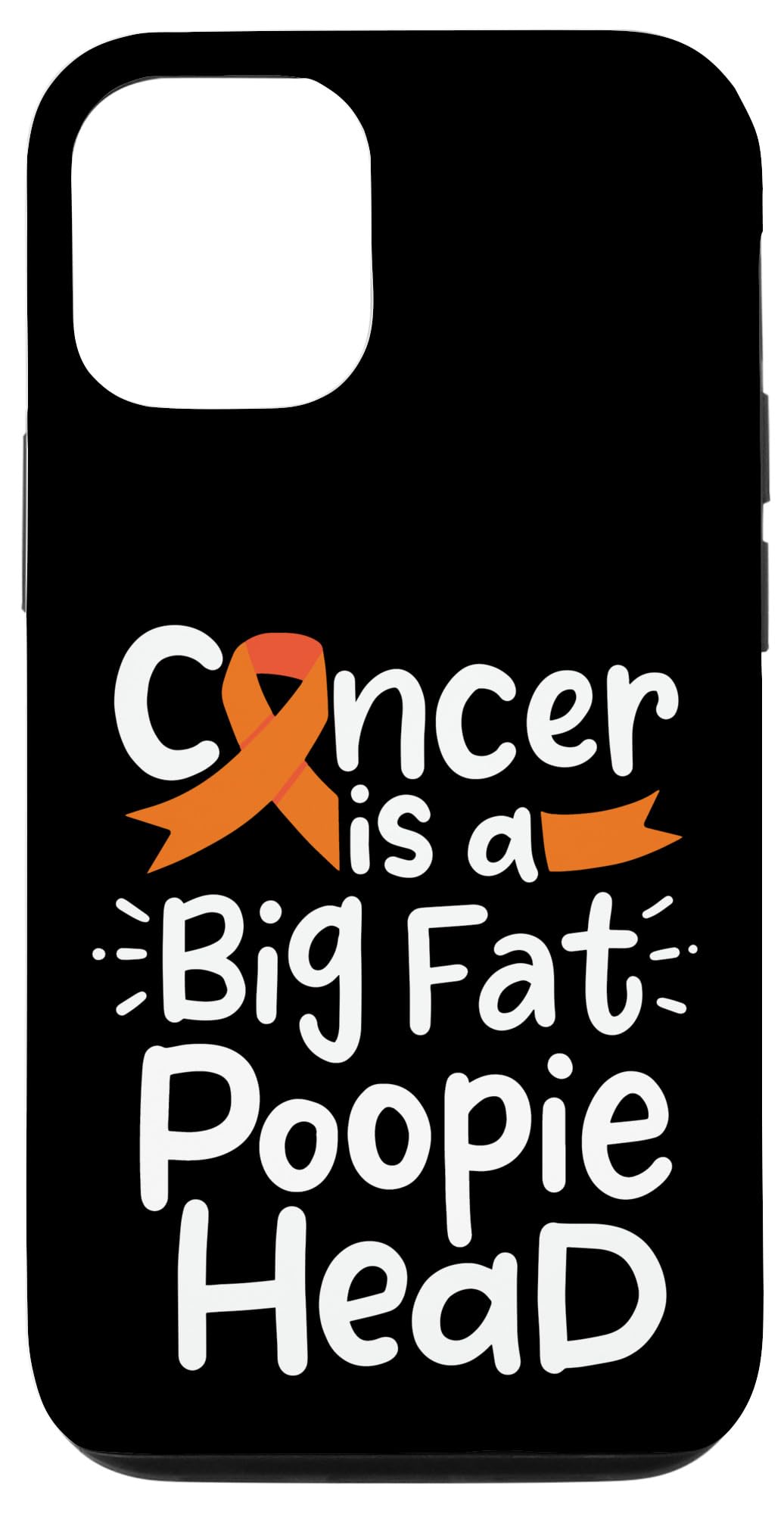 iPhone 12/12 Pro Kidney Cancer Awareness Ribbon Poopie Head Fighter Chemo Case