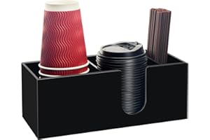 Beitiny Coffee Cup Holder for Countertop, Acrylic Coffee Bar Accessories and Organizer, Black Coffee Station Organizer Farmhouse Table Decor