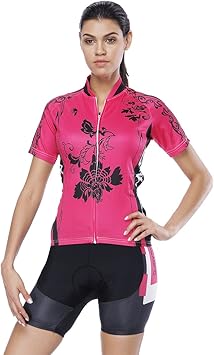 Amazon Co Jp サイクルウェア レディース 上下セット 美しい サイクリングパンツ ロードバイク 自転車ウェア 2点セット ロードバイク Mtb ゲルパッド ローズ 花柄 ポケット付き 半袖 4分丈ショーツ 通気速乾 夏用 スポーツ アウトドア
