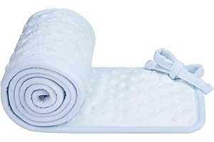 KIDJOY Upgraded Crib Guardrail Covers for Teething, 3-pcs Soft Cotton Anti-Collision Strip Corner Cover, Crib Teething Rail Cover Fits Full-Size Crib, Rail Edge Protector Strip, Reversible, Aqua/White