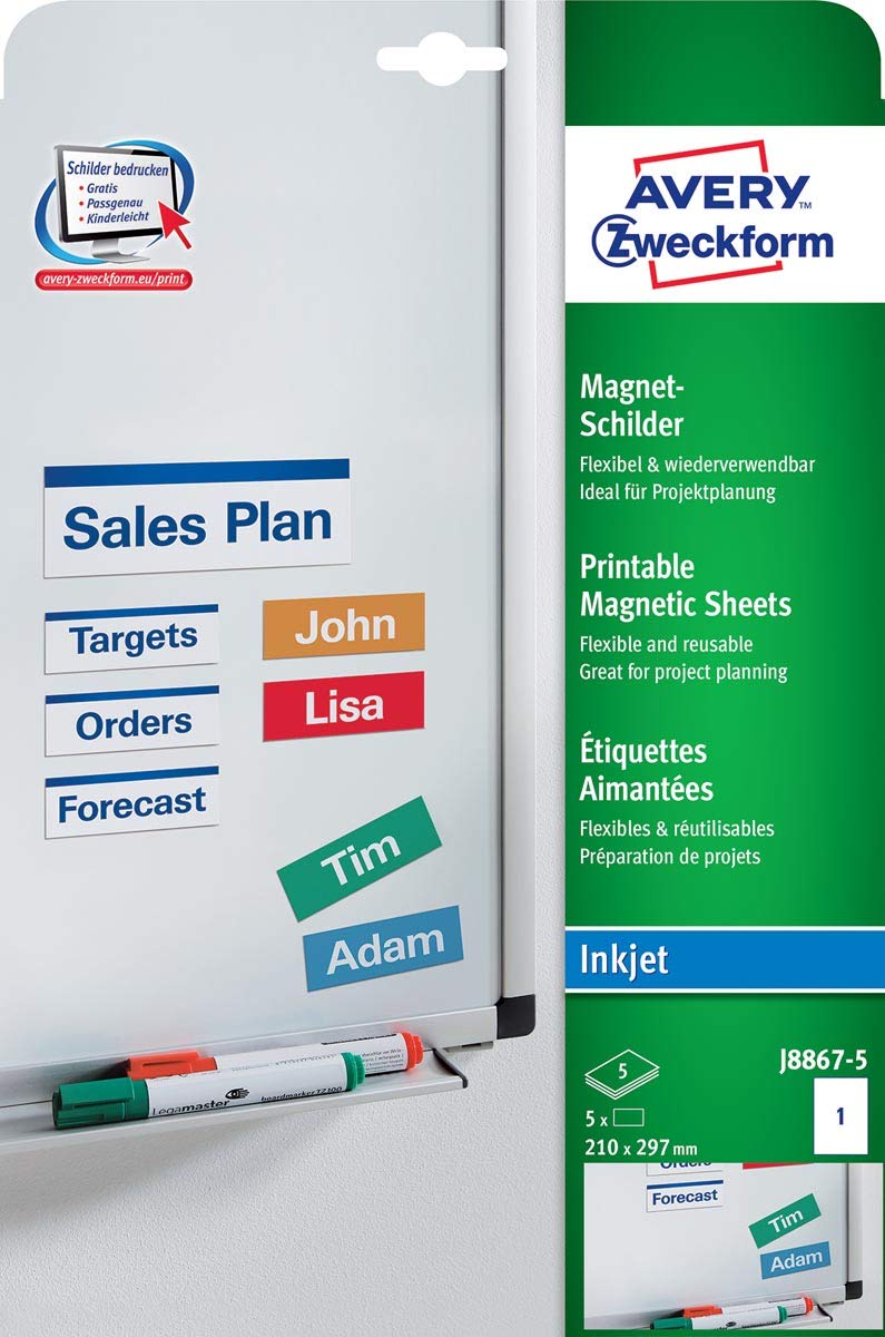 Avery J8867-5 Labels 210 x 297