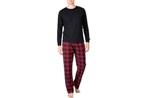 SLEEPHERO Men’s Holiday Pajama Set – Soft Winter Long Sleeve Top & Fleece Pants