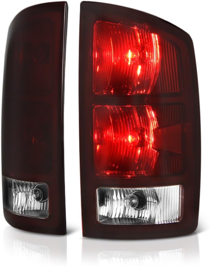 [For 2002-2006 Dodge RAM 1500 2500 3500 Pickup Truck] OE-Style Smoke Red Lens Tail Light Right Lamp Assembly w/Circuit Board, Driver & Passenger Side