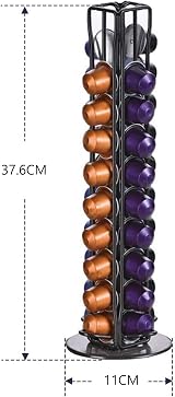 XIAPIA Nespresso Coffee Capsule Holder 40 Pod Rotating Stand, Modern Finish view 7