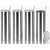 20 Oz Straight Skinny Tumbler Set, Stainless Steel Slim Skinny Travel Tumbler Bulk, Birthday Diy Gift For Women Friends Siste