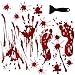 OTBBA Halloween Decorations(40 PCS), Horror Bloody Handprints＆Footprints Stickers Halloween Decor Vampire Zombie Party Decals with One Plastic Scraper