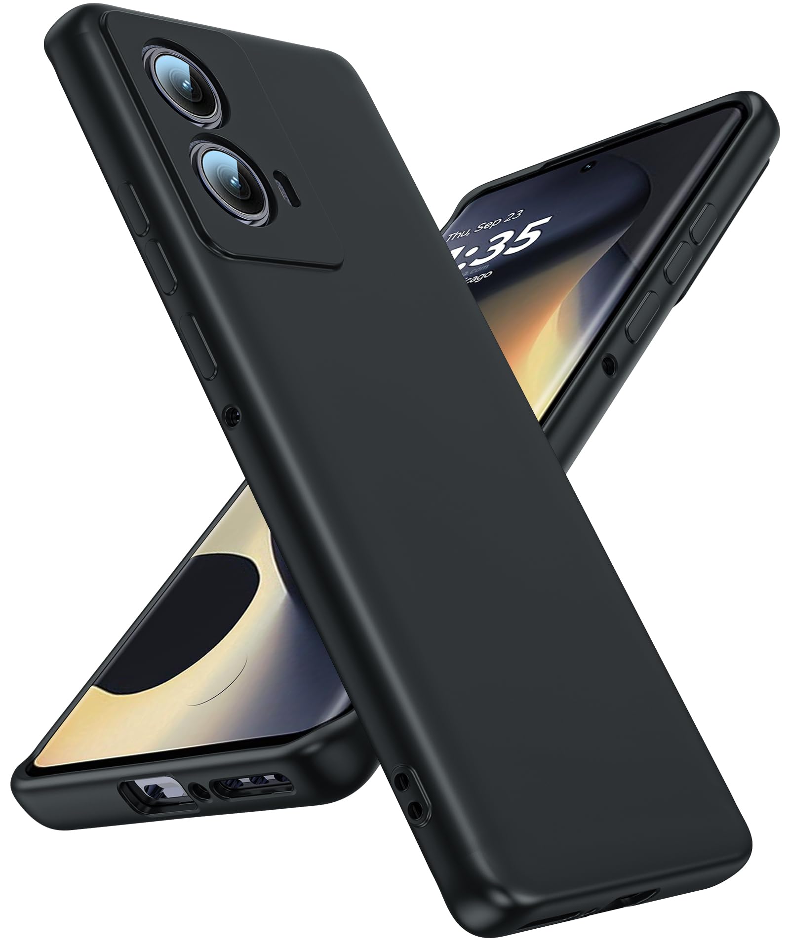 Photo 1 of LeYi for Motorola-Edge-2024 Case: Moto Edge 2024 Case with Slim & Anti-Scratch, Liquid Silicone Funda para Cover Shockproof Phone Case for Motorola Edge 2024, Black