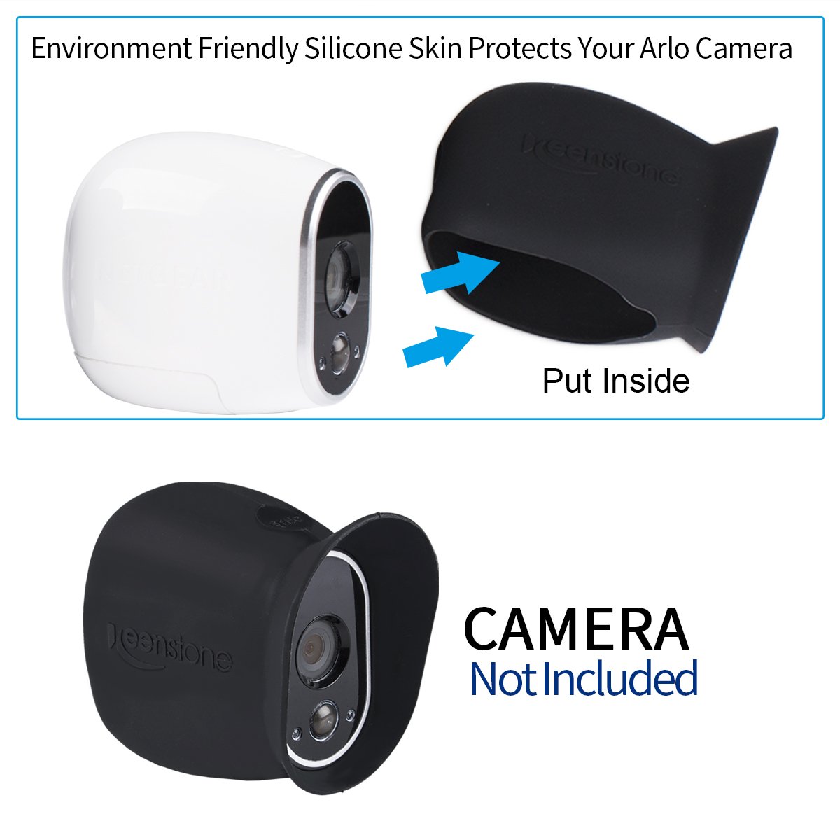 RCR123A Rechargeable Batteries and Charger, Keenstone 12Pcs 3.7V 700mAh Li-ion Battery w/ 8-Ports Charger and Camera Skin for Arlo VMS3030/3230/3330/3430/3530 Security Cameras