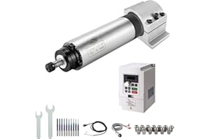 ZHONG HUA JIANG CNC Spindle Motor Kits, 220V 1.5KW CNC Spindle Air Cooled Spindle Motor+220V 1.5KW VFD+Φ65mm CNC Clamp Mount + ER11 Collet Set+ Drill Bits+Wrenches for CNC Router Mahine