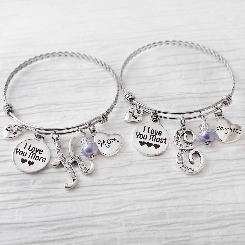 Mother Daughter Bracelet Set for 2, I love you More